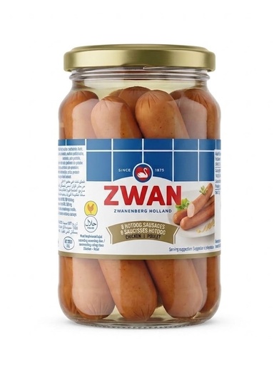 Zwan Chicken Hot Dogs Jars 180g  - زوان هوت دوغ دجاج 