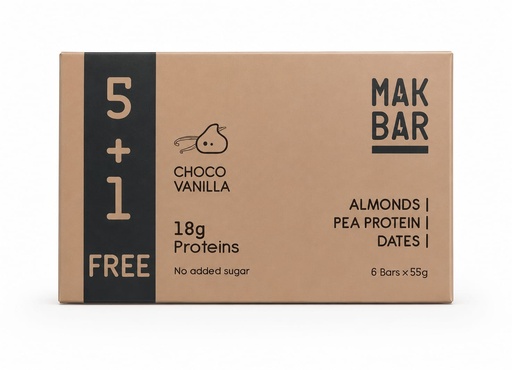Mak Bar Pro - Chocco Vanilla (5+1)- 18g protein -55g-نكهة الشوكولاتة والفانيليا 