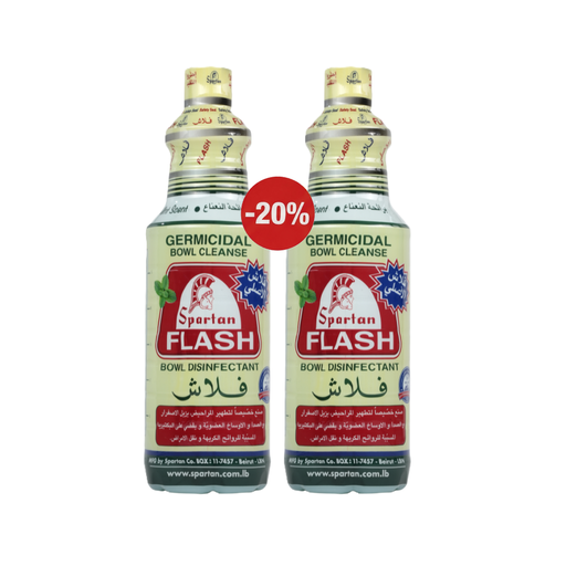 Flash Germicidal Bowl Cleaner Mint 1000 ML*2(20%) -فلاش بالنعناع 