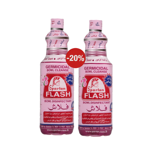 Flash Germicidal Bowl Cleaner Floral 1000 ML*2(20%) -فلاش برائحة الزهور  