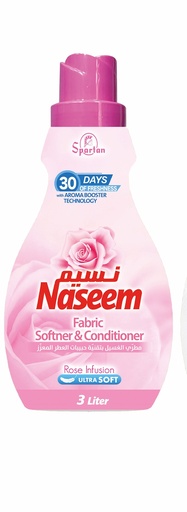 Naseem Fabric Softener & Conditioner Rose Infusion 3000 Ml - منعّم أقمشة برائحة الورد 