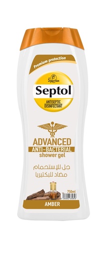Septol Anti-Bacterial Shower Gel Amber 750 Ml -جل استحمام مضاد للبكتيريا بالعنبر  